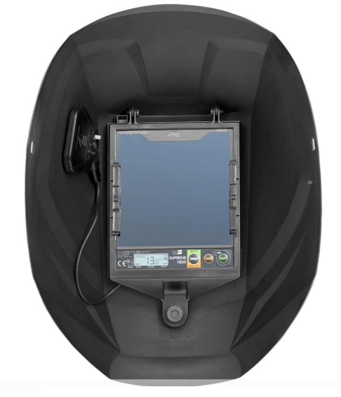 Weldcote Metals Supremeview, Auto Darkening Welding Helmet HD Filter Optics, Black