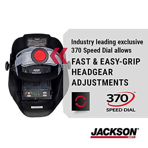 Jackson Safety Insight Auto Darkening Welding Helmet, Digital Variable Auto Darkening Filter and HLX100 Shell, Universal Size Black
