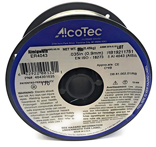 ALCOTEC ER4043 Spool general purpose aluminum welding wire size
