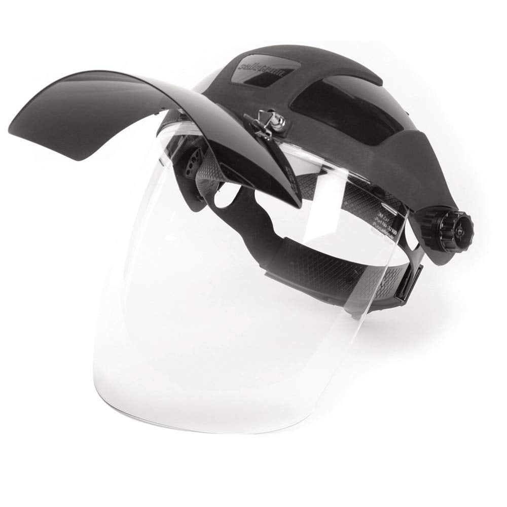 Sellstrom DP4, Face Shield, Clear Anti Fog Polycarbonate Window with Shade 8 Flip Up Visor