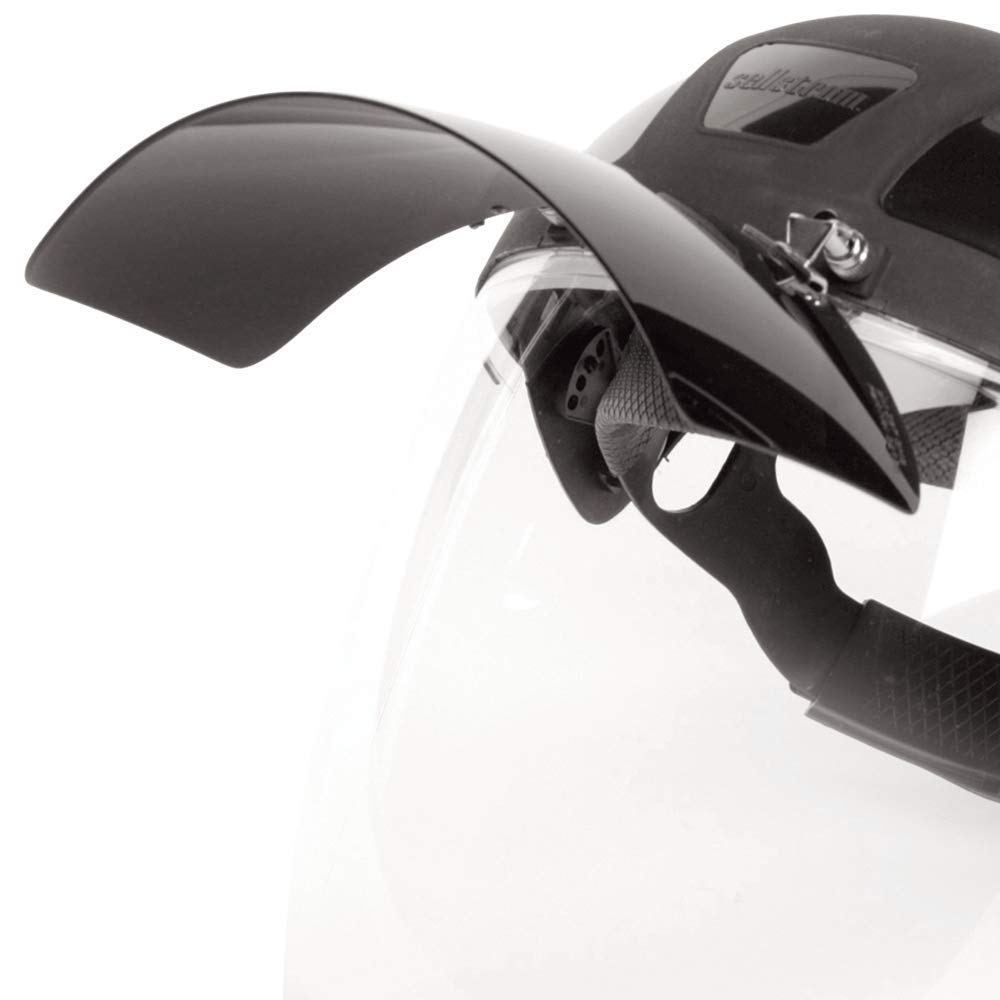 Sellstrom DP4, Face Shield, Clear Anti Fog Polycarbonate Window with Shade 8 Flip Up Visor