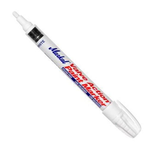 Markal Valve Action Liquid Paint Marker with 1/8" Bullet Tip, White (Pack of 12)
