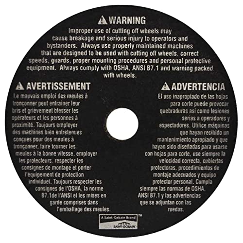 Norton 7660789451 3X.035x3/8 in. Metal AO Small Diameter Reinforced Cut-Off Wheels, Type 01/41, 60 Grit, 25 Pack