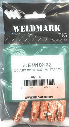 Weldmark TIG Collet Body #17, 18, 26 Torch Pk = 5