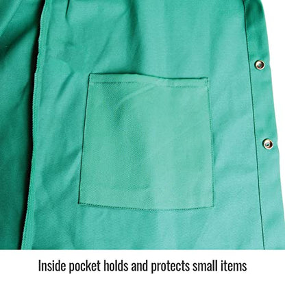 Revco F9-30C-XXXL Truguard 200 Flame-Resistant Cotton Welding Jacket, Green 3XL