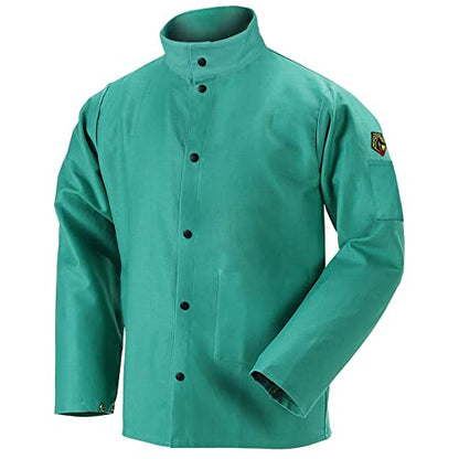 Revco F930C-M Flame Retardant Coat, 9 oz. Cotton, Green, 30", Medium