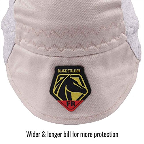 Black Stallion AH1630-GS, FR Cotton Welding Cap, Gray/Stone Khaki, Medium