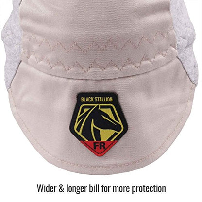 Black Stallion AH1630-GS, FR Cotton Welding Cap, Gray/Stone Khaki, Medium