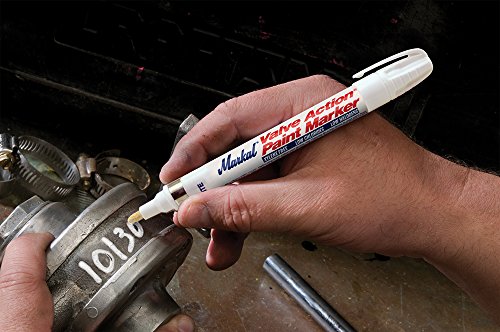 Markal Valve Action Liquid Paint Marker with 1/8" Bullet Tip, White (Pack of 12)