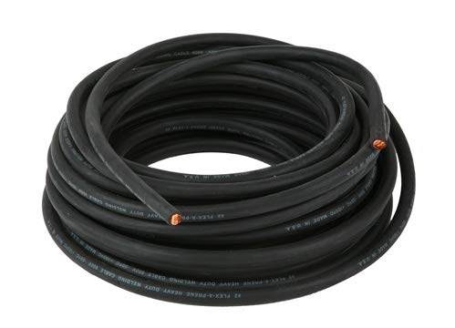 Inweld WC2X25, 2 Gauge Premium Welding Cable 600 Volt, Black, 25 Feet