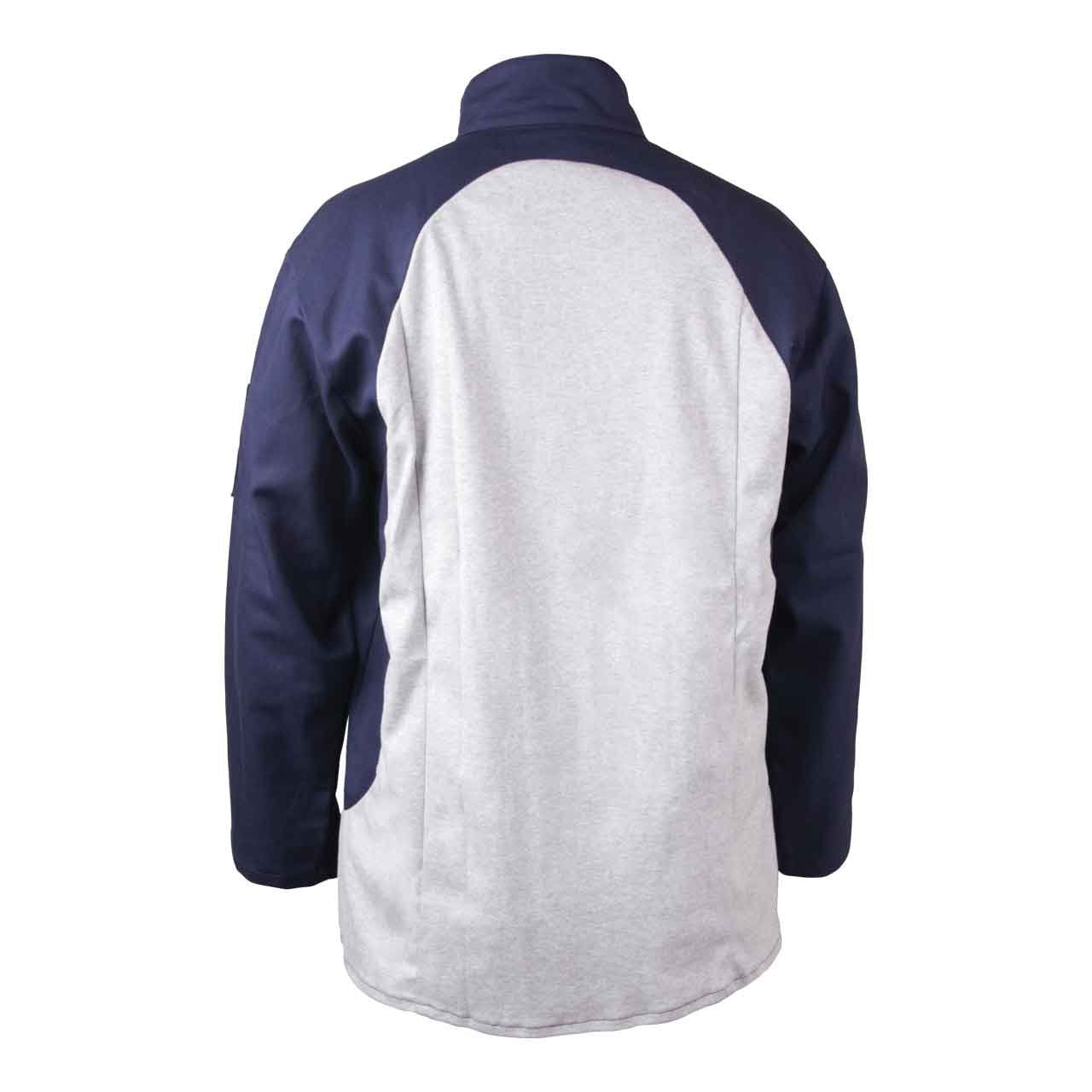 Black Stallion JF1625-NG Stretch-Back FR Cotton Welding Jacket, Navy/Gray, Medium