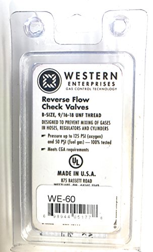 Western Enterprises Torch to Hose Check Valve WE-60, Pack of (1 set)