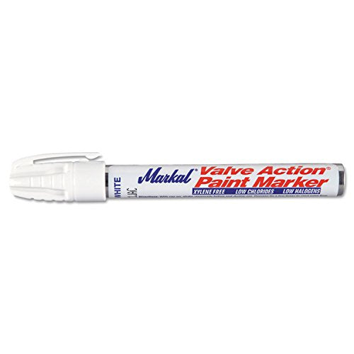 96820 Markal, Valve Action White Paint Marker, Pack of (1)