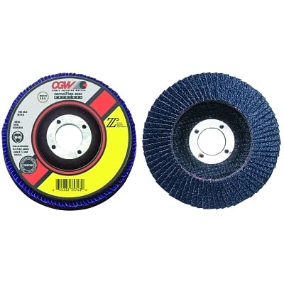 CGW 42341, Flap Discs, Z3-100% Zirconia, XL, 4 1/2", 36 Grit, 7/8 Arbor, 13,300 RPM, T27 (10 Pack)