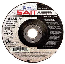 Sait 20062,  4 1/2" X 1/4" X 7/8" A46N Aluminum Grinding Wheel, Pack of (25)