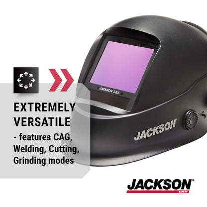 Jackson Safety TRANSLIGHT 555 + Premium Auto Darkening Helmet, Digital Control, 3.86" x 3.23" Viewing Area, 46250