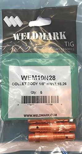 Weldmark TIG Collet Body #17, 18, 26 Torch Pk = 5