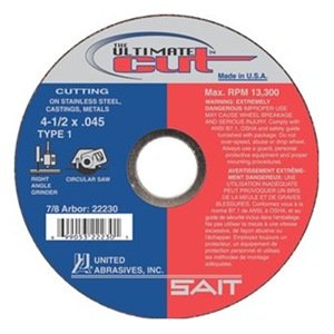 Sait 22230 4-1/2" x .045 x 7/8" Type 1 Ultimate Cut-Off Wheels, 50 Pack