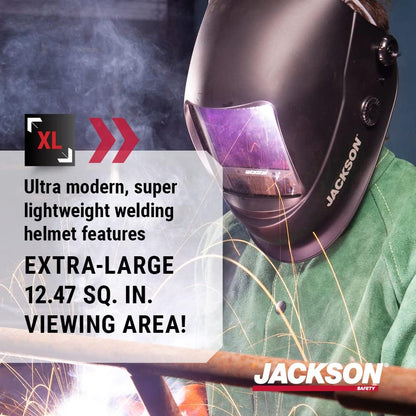 Jackson Safety TRANSLIGHT 555 + Premium Auto Darkening Helmet, Digital Control, 3.86" x 3.23" Viewing Area, 46250