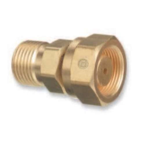 Western Enterprises 319, Brass Cylinder Adaptor, CGA-520"B" Acetylene to CGA-300 Commercial Acetylene