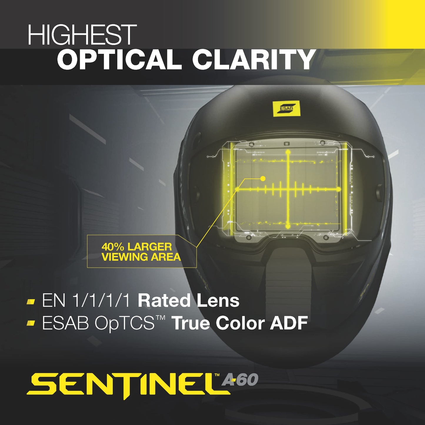 ESAB 0700600860, Sentinel A60 Welding Helmet, Black, Pack of (1)