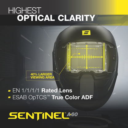 ESAB 0700600860, Sentinel A60 Welding Helmet, Black, Pack of (1)