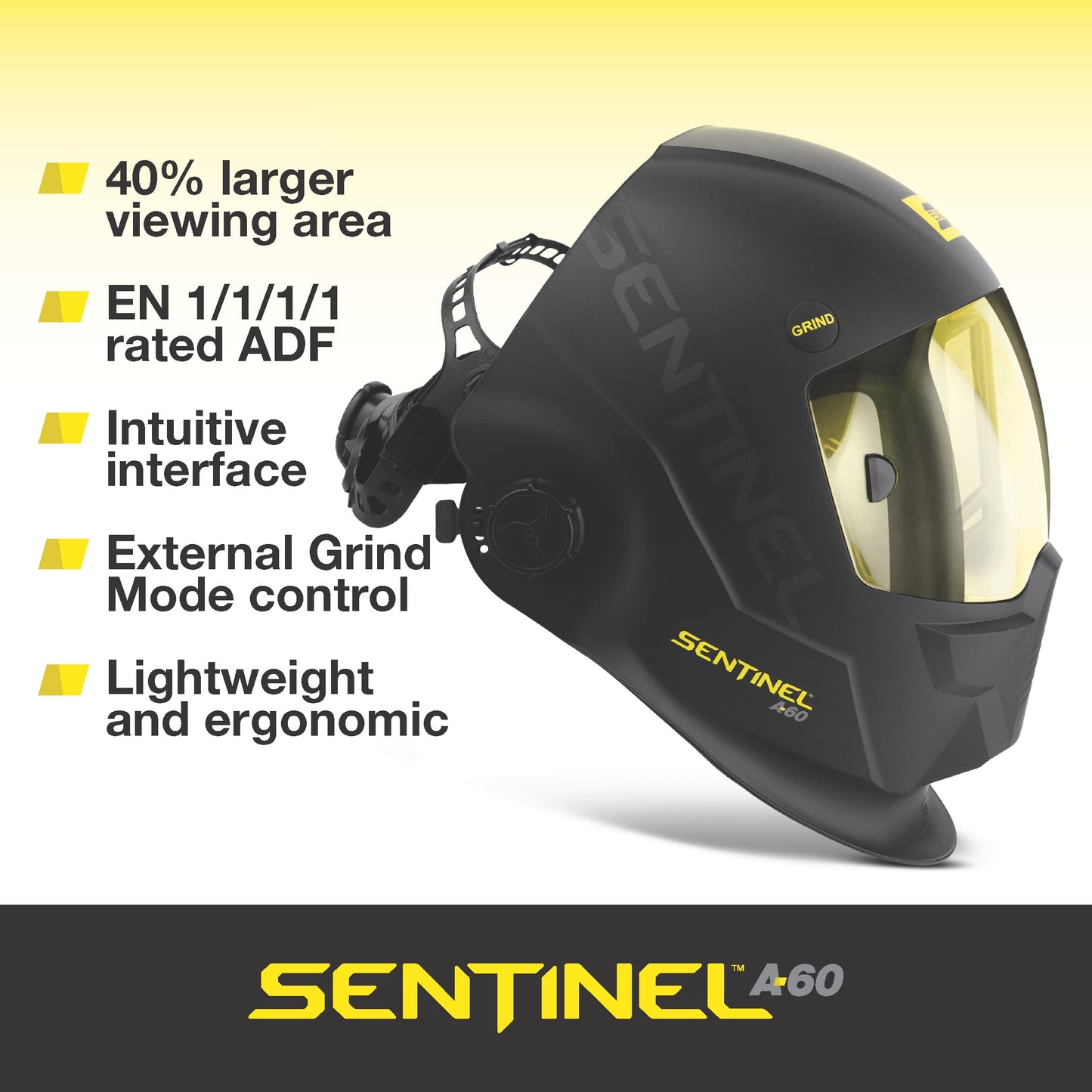 ESAB 0700600860, Sentinel A60 Welding Helmet, Black, Pack of (1)