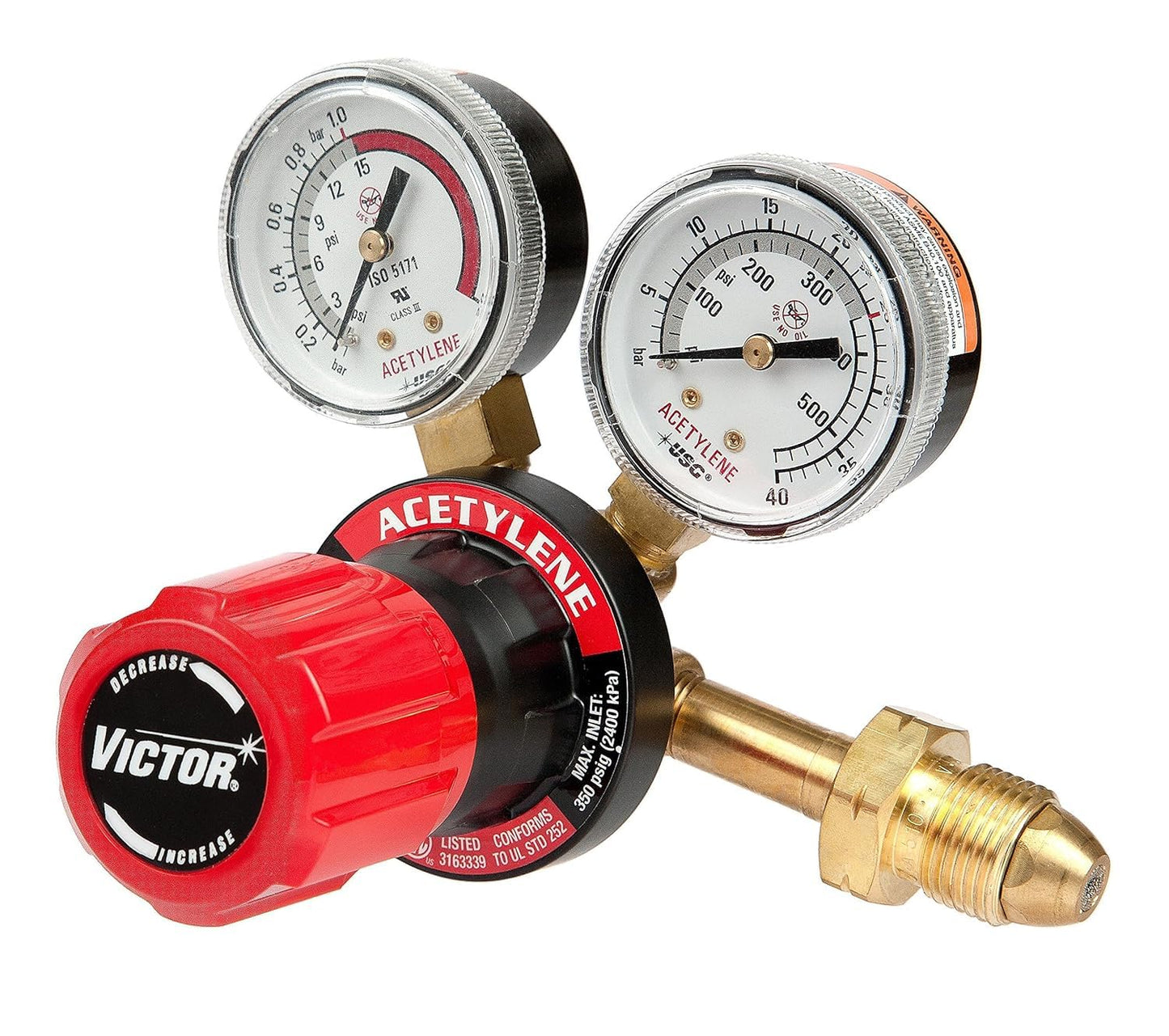 Victor 0781-9405 G250-15-510 Medium Duty Single Stage Acetylene Regulator