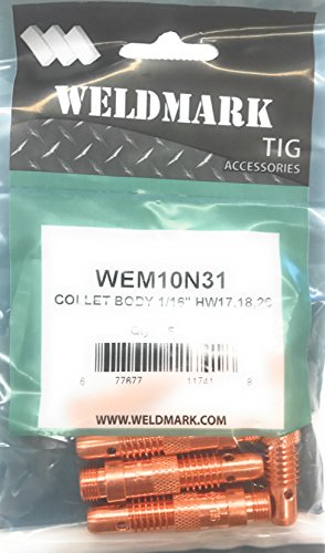 Weldmark TIG Collet Body #17, 18, 26 Torch Pk = 5