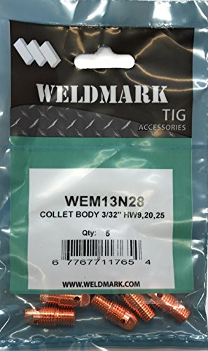 Weldmark TIG Collet Body #9, 20, 25 Torch Pk = 5