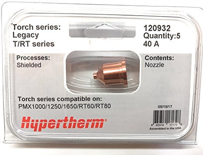 Hypertherm 120932, Shielded Nozzle, Pack of (1)