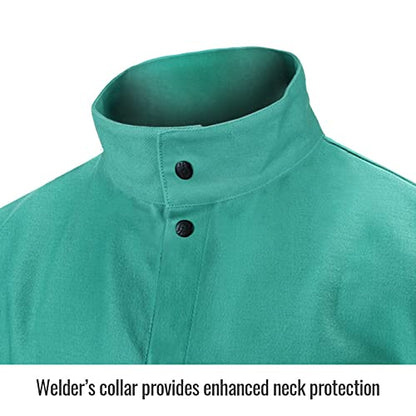 Revco F9-30C-XXXL Truguard 200 Flame-Resistant Cotton Welding Jacket, Green 3XL