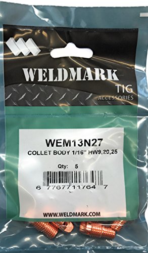 Weldmark TIG Collet Body #9, 20, 25 Torch Pk = 5