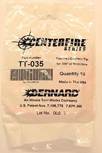 Bernard TT-035, Contact Tip Tapered Centerfire .035" (0.9mm) [Set of 10]