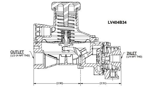 Rego LV404B34 Compact Twin Stage Regulator for LP-Gas, Brown