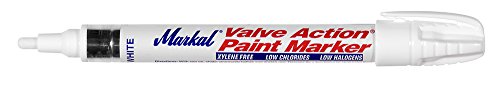 Markal Valve Action Liquid Paint Marker with 1/8" Bullet Tip, White (Pack of 12)