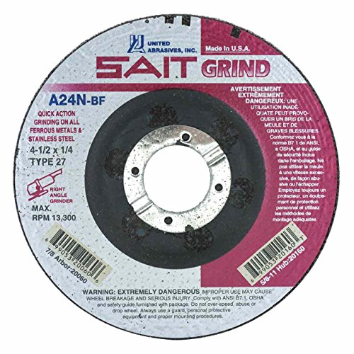 Sait 20060, 4.5" X 1/4" X 7/8" Fast Grinding Wheels, Pack of (25)