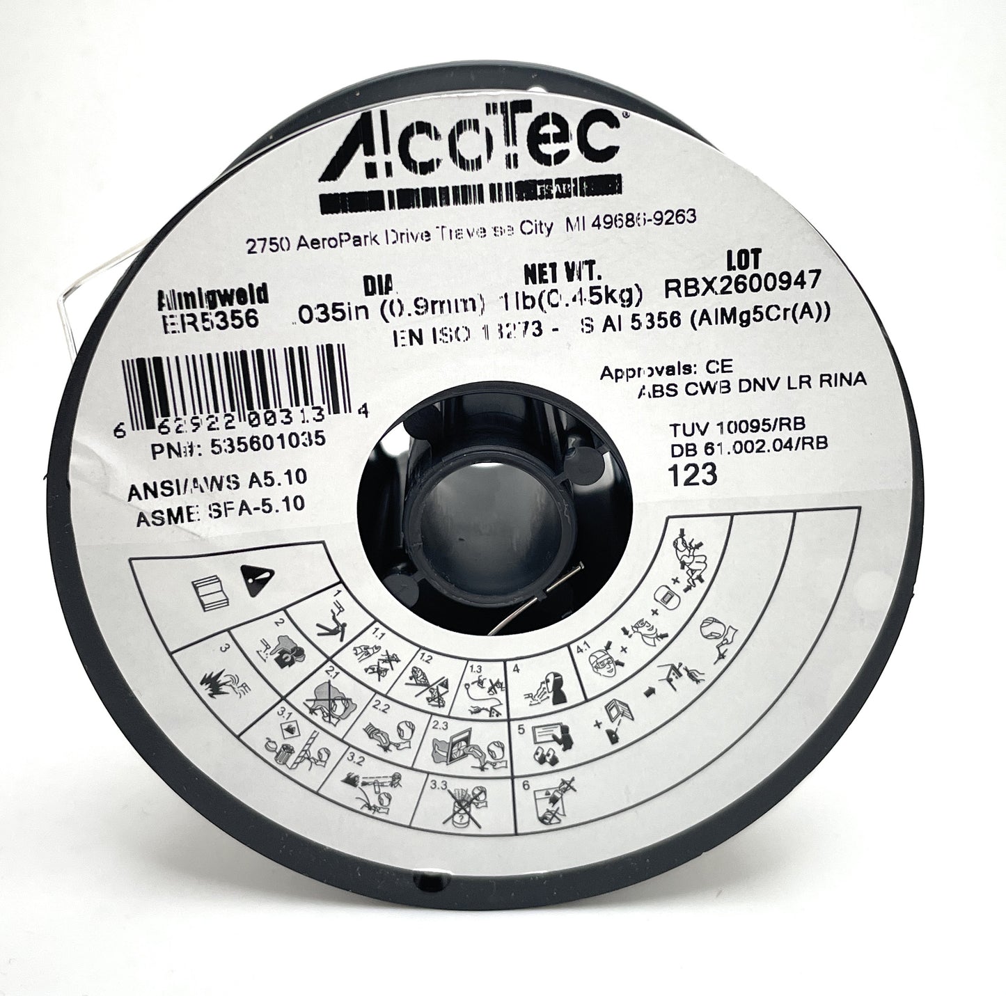 Alcotec 535601035, ER5356 .035 x 1lb. Aluminum Welding Wire, 1 Spool