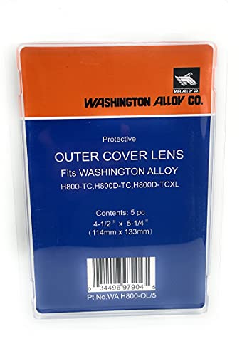 Washington Alloy WA H800-OL/5, 4.5" x 5.25", Outside Cover Lens For Hyper-View XL, H800-TC and H800D-TC Helmet Pkg=5