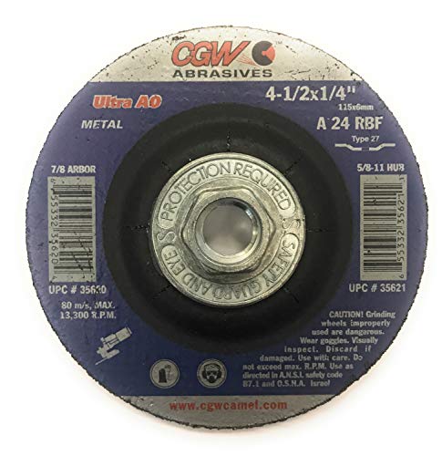 CGW Abrasives 35621, 4-1/2" x 1/4" x 5/8-11 Grinding Wheel, Pack of (10)