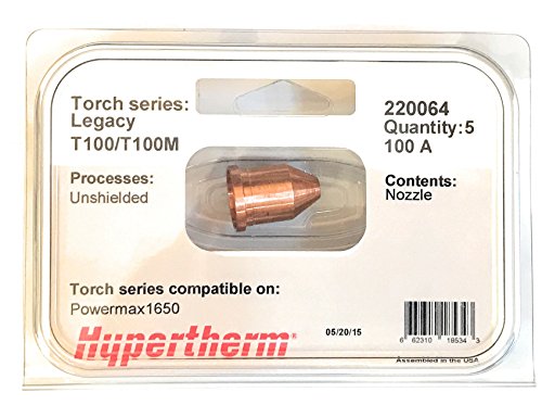 Hypertherm 220064 Non-Shielded Nozzle, Pack of (5)