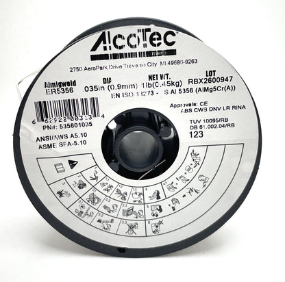 Alcotec 535601035, ER5356 .035 x 1lb. Aluminum Welding Wire, 18 Spools