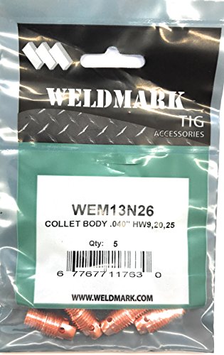 Weldmark TIG Collet Body #9, 20, 25 Torch Pk = 5