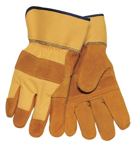 Tillman 1500YPP Split Cowhide/Canvas Work Gloves, Large, 1 Pair