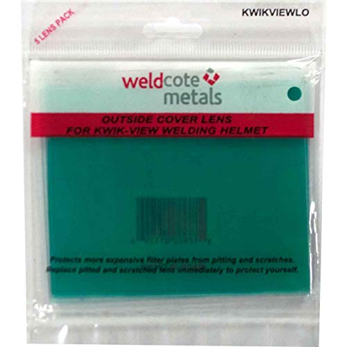 Weldcote Metals KWIKVIEWLO Outside Cover Lens For Kwik-View Helmet, Pack of (5)