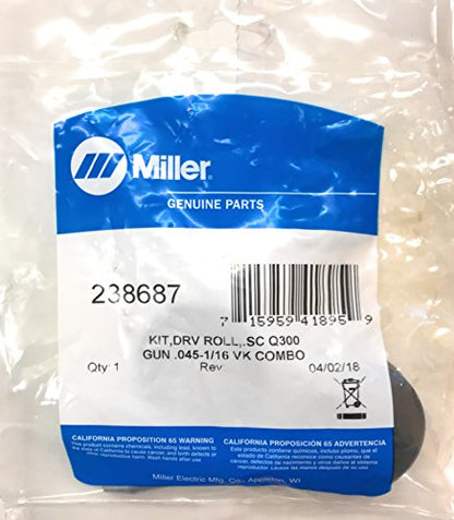 Miller 238687 Drive Roll Kit, Sc Q300 Gun .045-1/16 Vk Combo