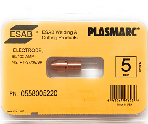 ESAB 0558005220, Plasma Electrodes for PT-37/38, Pack of (5)