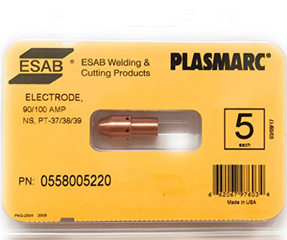 ESAB 0558005220, Plasma Electrodes for PT-37/38, Pack of (5)