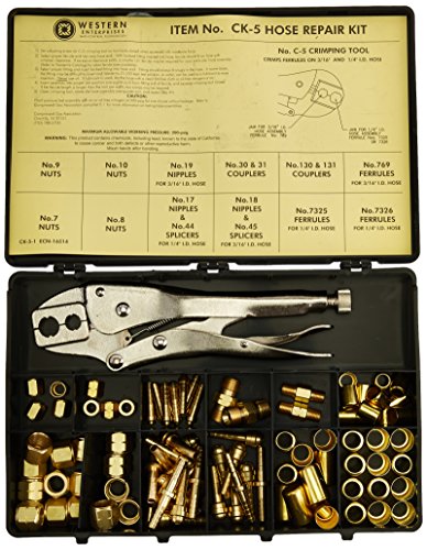 Western Enterprises Hose Repair and Assembly Kit CK-5, Brass