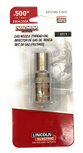 Lincoln Electric KP3160-1-50R, 1/2 Nozzle, 350, Thread-On, 1/8 Recess, Pack of (1)